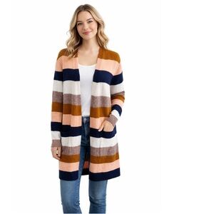 Cozy Alpaca Wool Blend Boxy Long-Sleeve Cardigan Sweater Colorful Women’s Medium